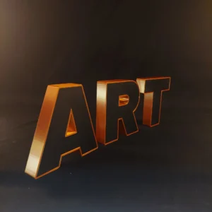 Lettres imprimées en 3D mot ART bicolore décoration noir et cuivre