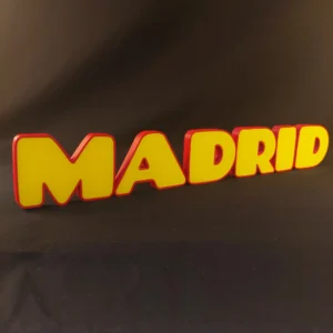 texte imprimé en 3D PLA biosourcé, décoration MADRID BICOLORE