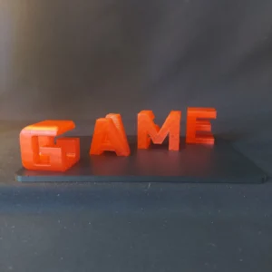 ambigramme Game Over illusion optique décoration interieure fabrication francaise PLA bisourcé impression 3D