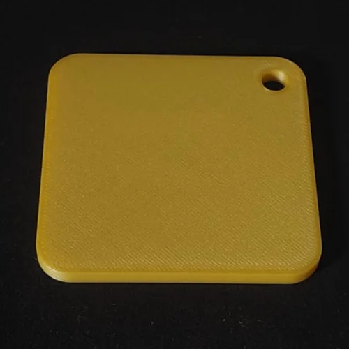 Echantillon PLA mat Jaune Or imprime en 3D