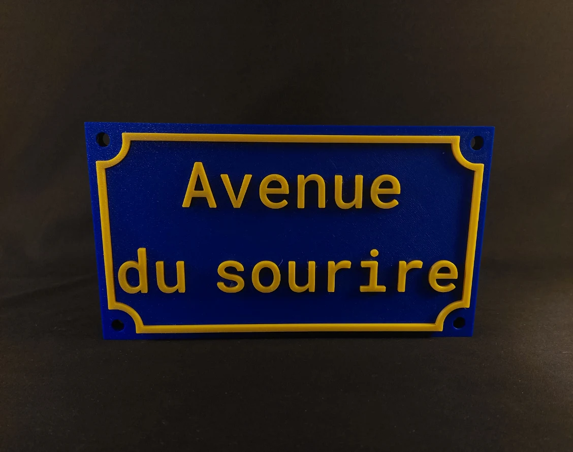 Plaque de rue france avenue boulevard rue imprimé en France PLA biosourcé