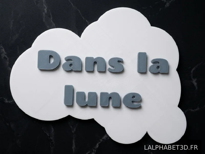 Cadeau 3D personnalisé Dans la Lune sur nuage à accrocher