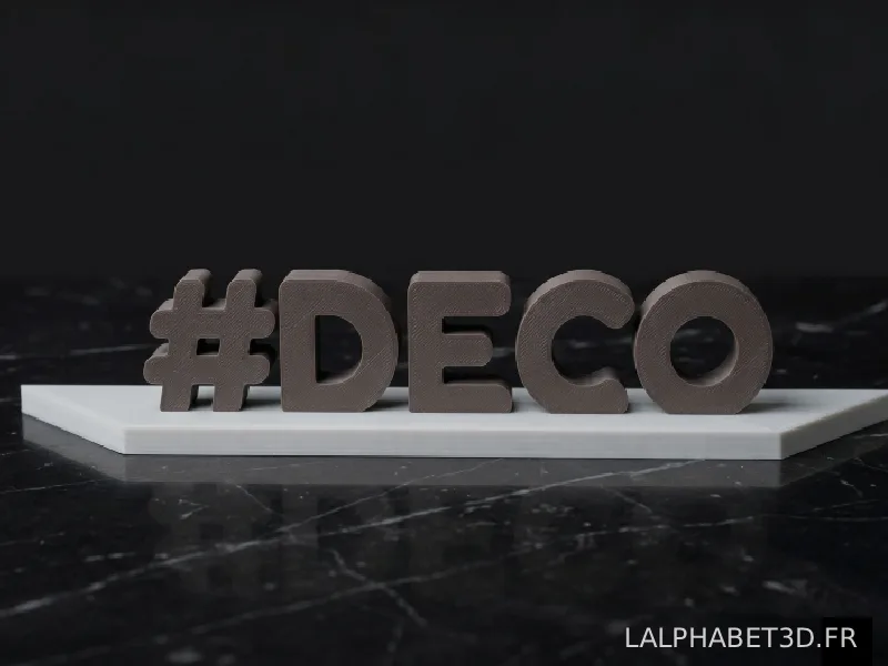 Cadeau 3D personnalisé #DECO sur socle — L'Alphabet 3D