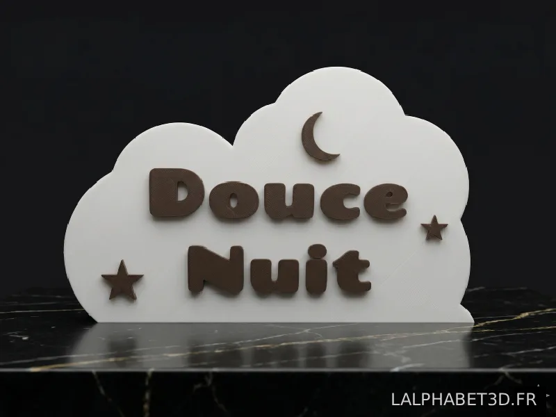 Cadeau 3D personnalisé Douce Nuit sur nuage