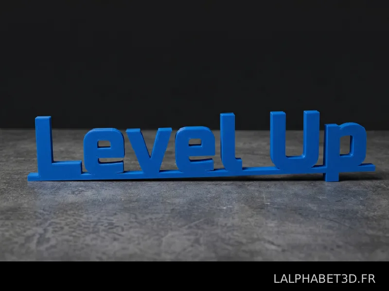 Cadeau 3D personnalisé Level Up sur socle