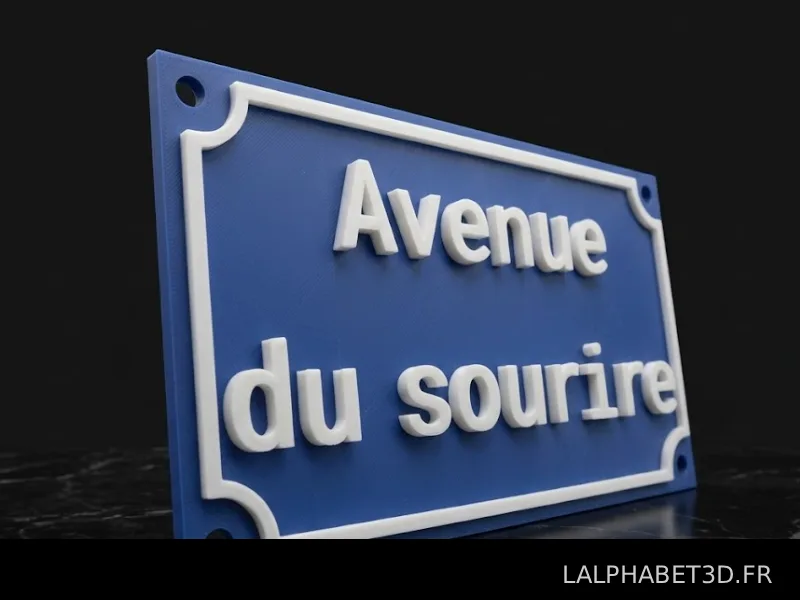 Cadeau 3D personnalisé plaque de rue Avenue du sourire