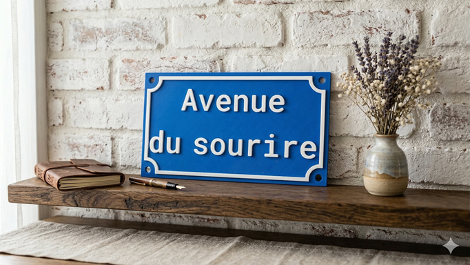 Votre texte 3D personnalisé sur une plaque de rue